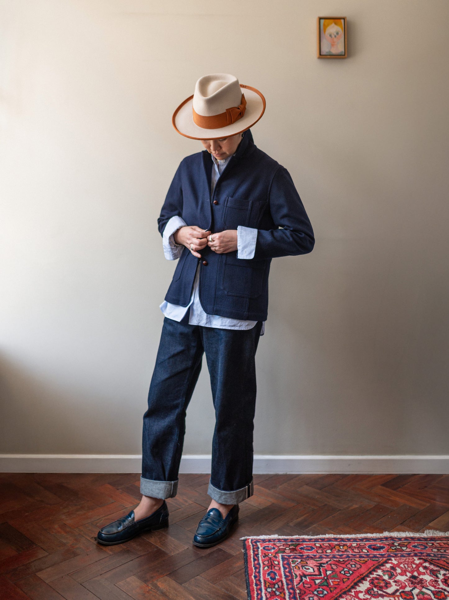 Melton Wool Worker Jacket / Dark Navy