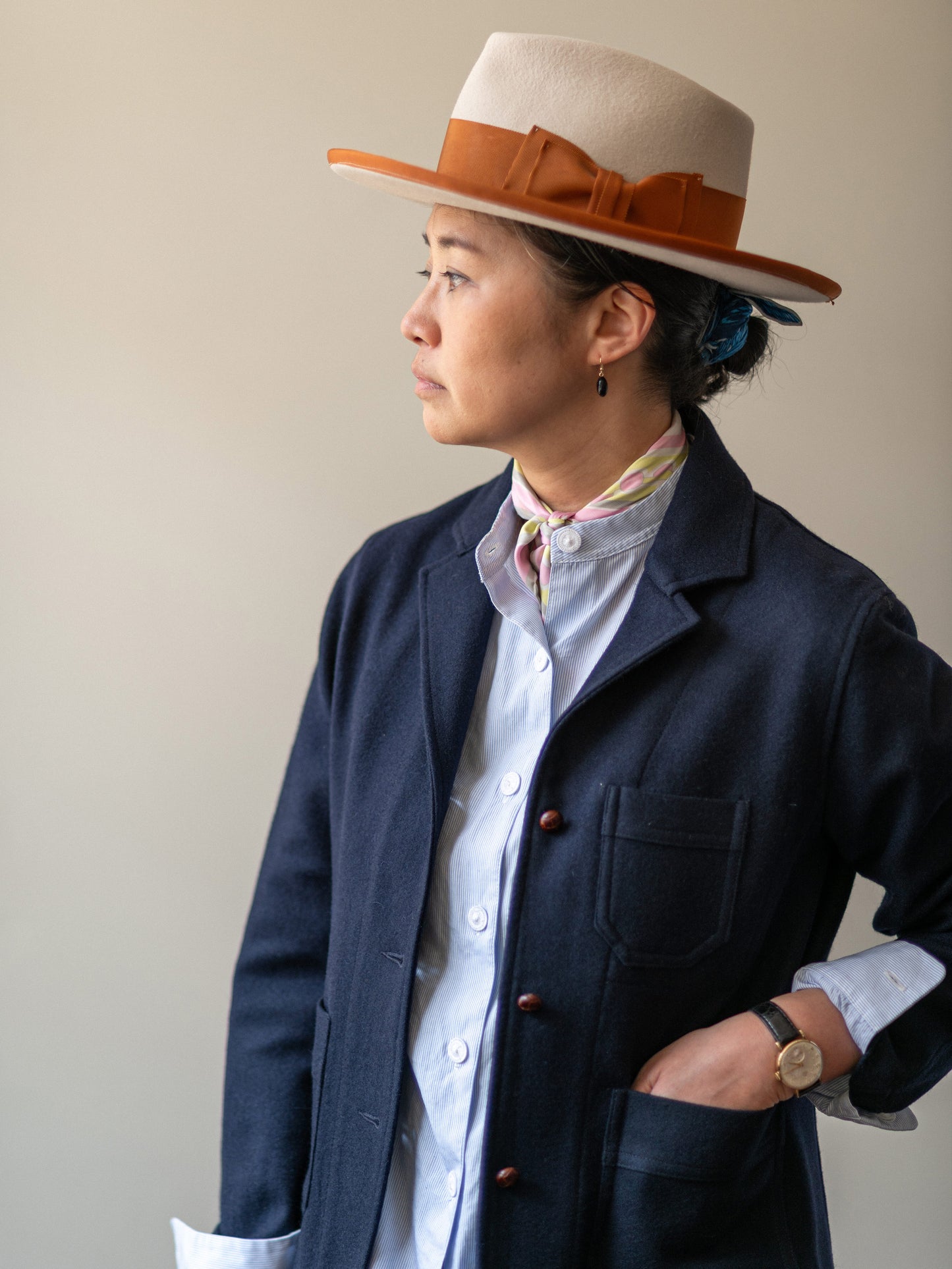 Melton Wool Worker Jacket / Dark Navy