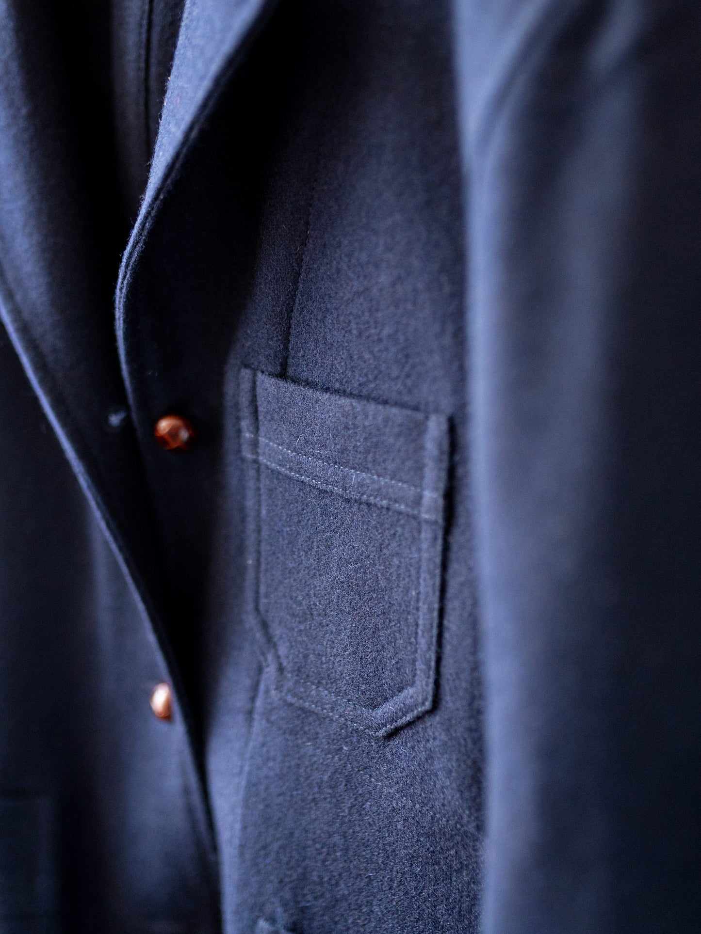 Melton Wool Worker Jacket / Dark Navy