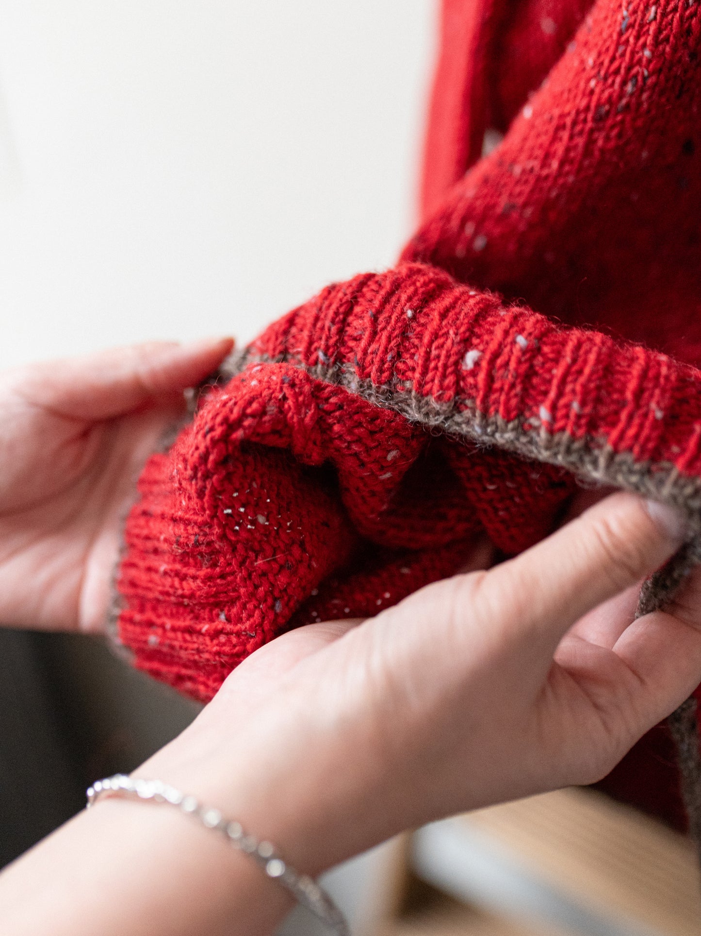 Mohair Tweed Jumper / Tudor Red