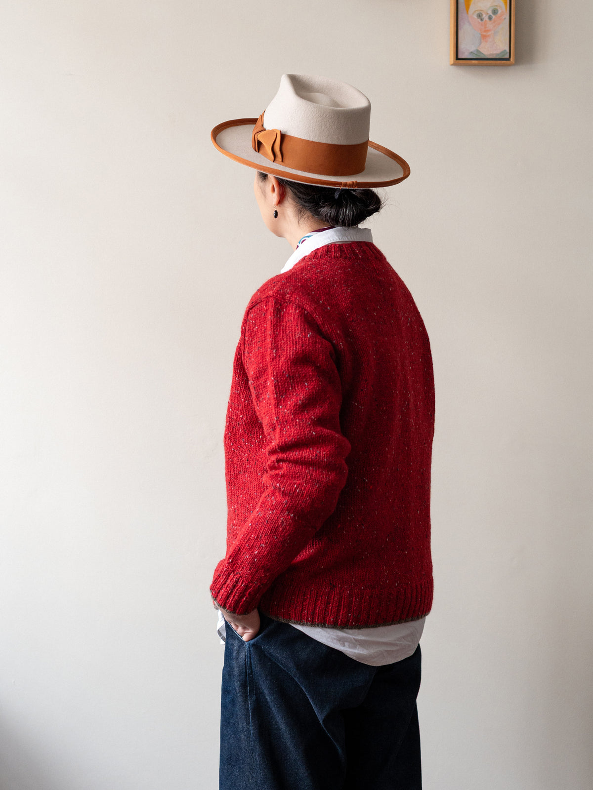 Mohair Tweed Jumper / Tudor Red