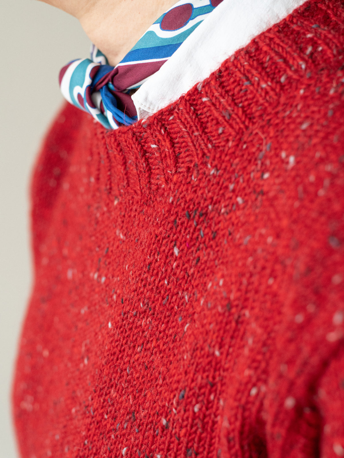 Mohair Tweed Jumper / Tudor Red