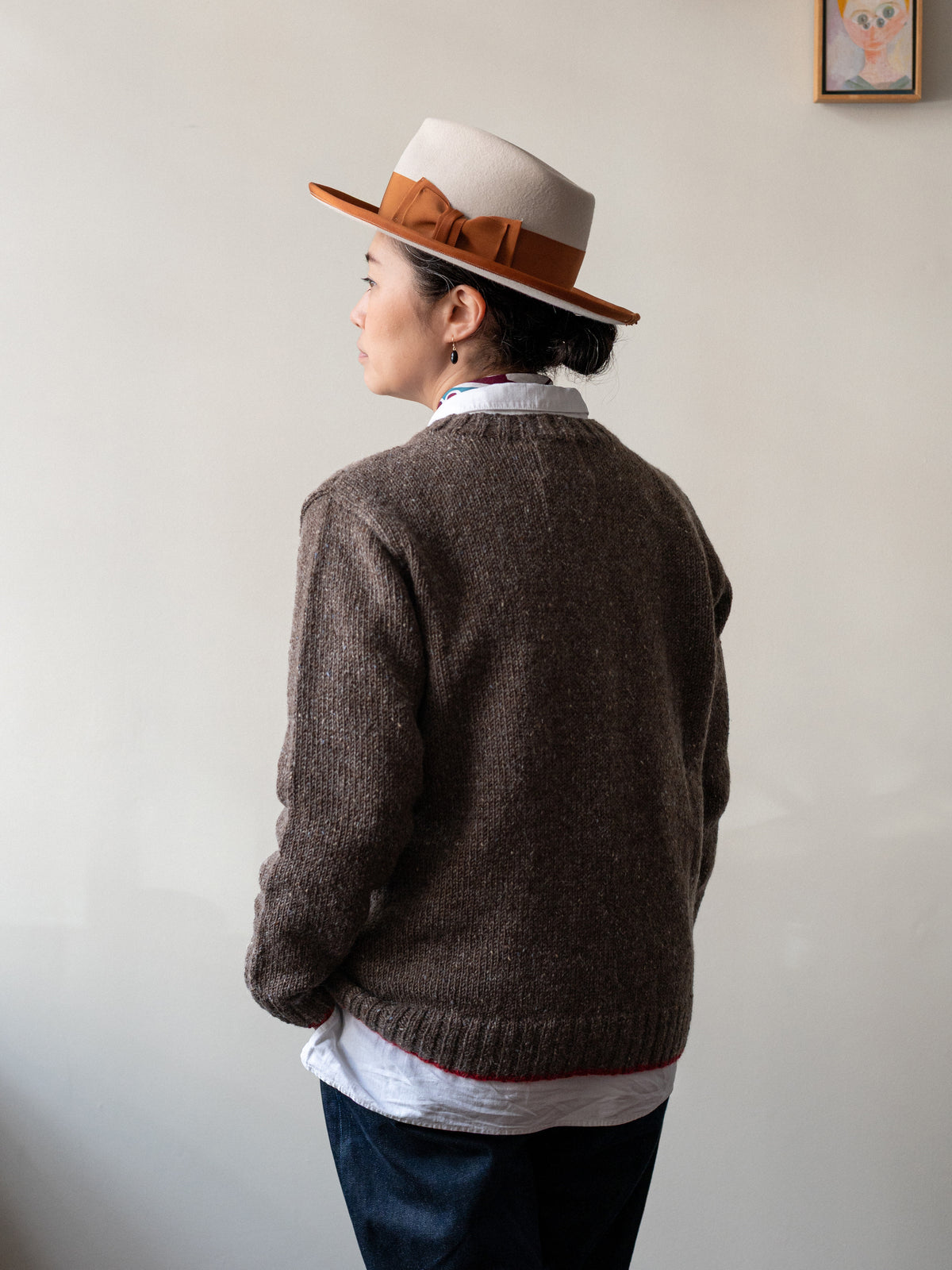 Mohair Tweed Jumper / Walnut Brown