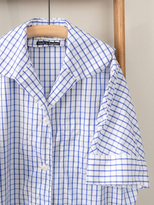 Open Collar Top / Windowpane Check