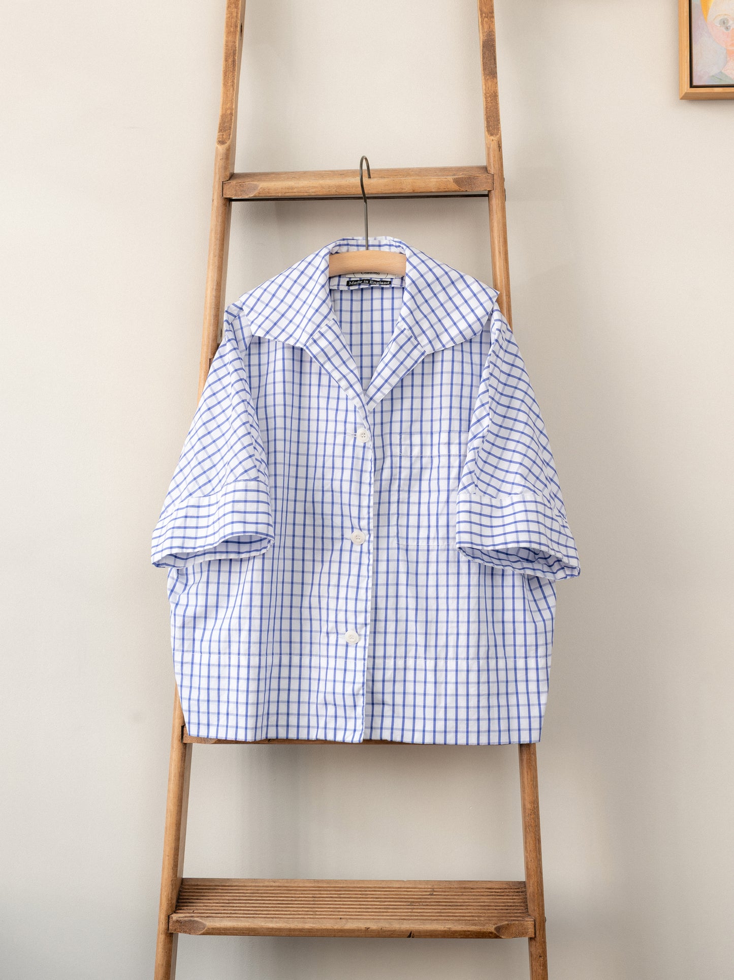 Open Collar Top / Windowpane Check