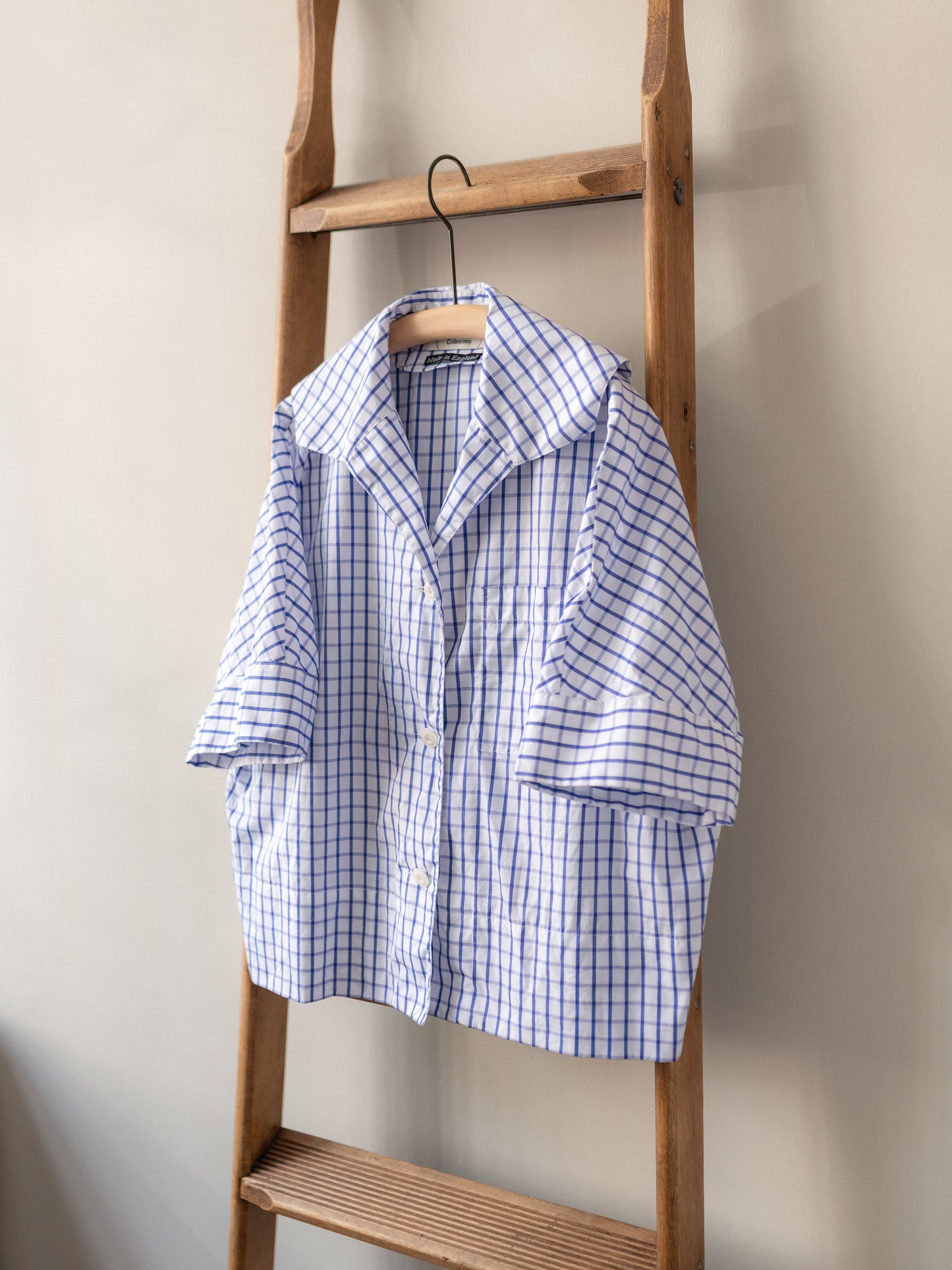 Open Collar Top / Windowpane Check