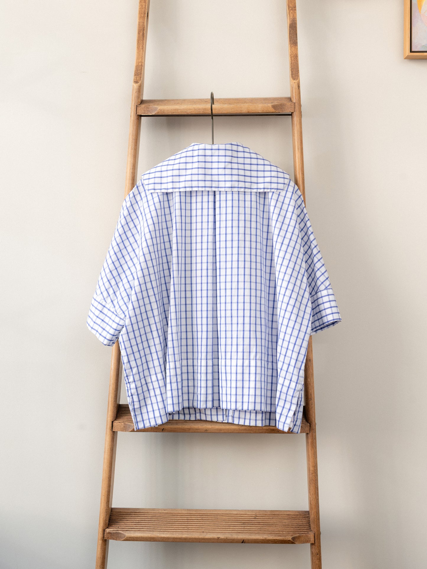 Open Collar Top / Windowpane Check