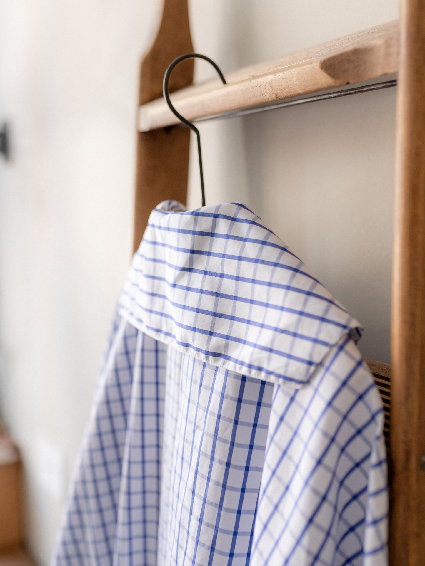 Open Collar Top / Windowpane Check