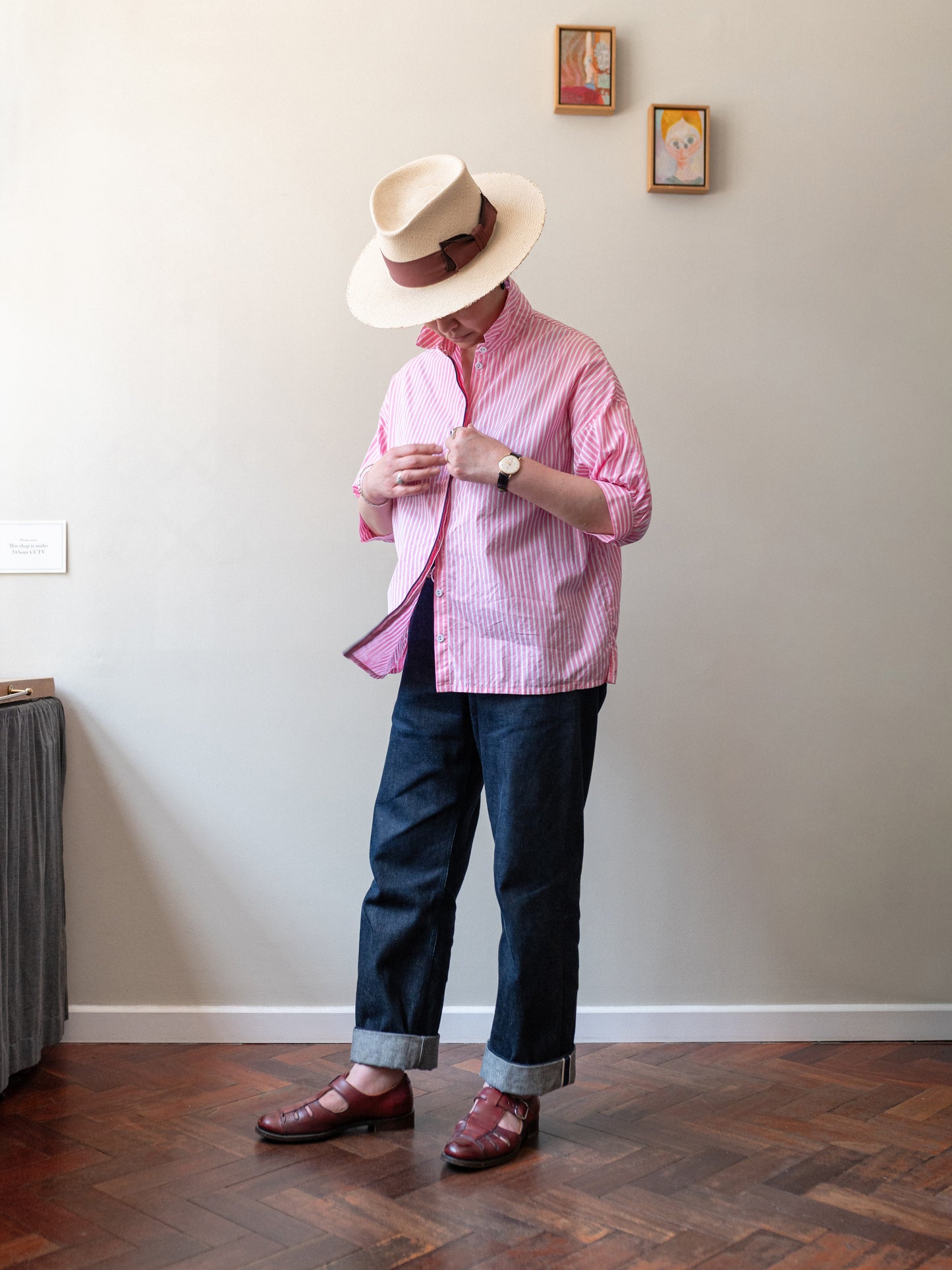 Balloon Sleeve Stripe Top / Pink Stripe
