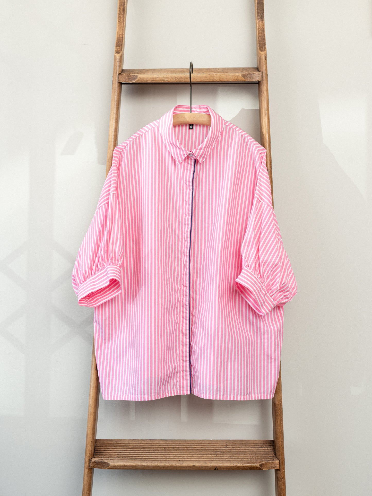 Balloon Sleeve Stripe Top / Pink Stripe