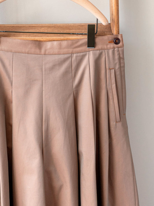 Pleated Culotte Cotton Gabardine  / Khaki