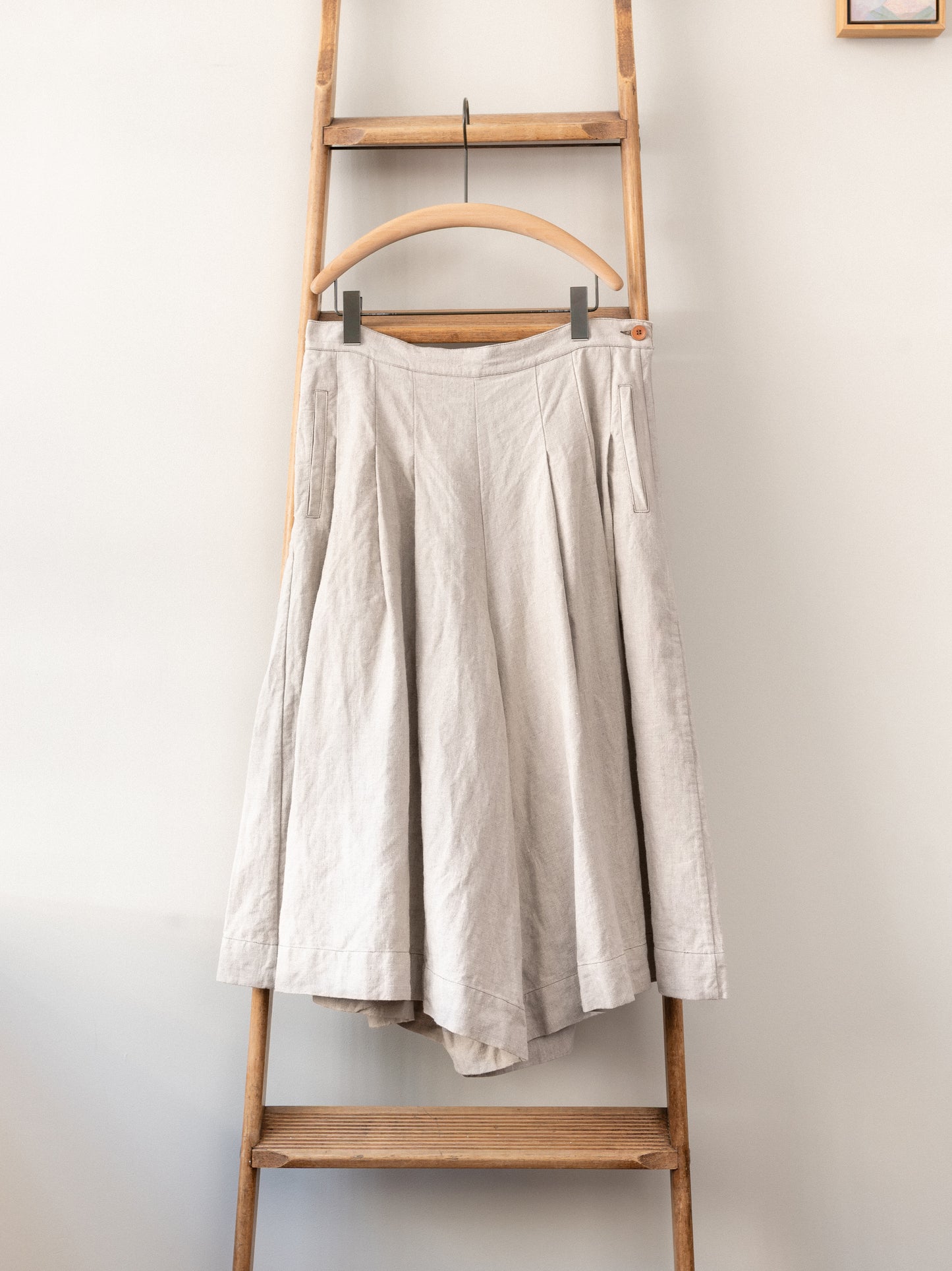 Pleated Culottes Irish Linen / Natural