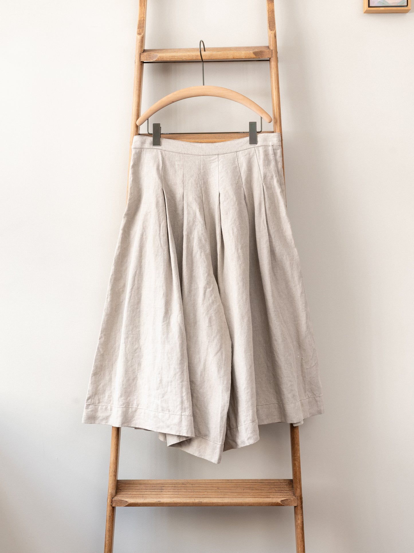 Pleated Culottes Irish Linen / Natural