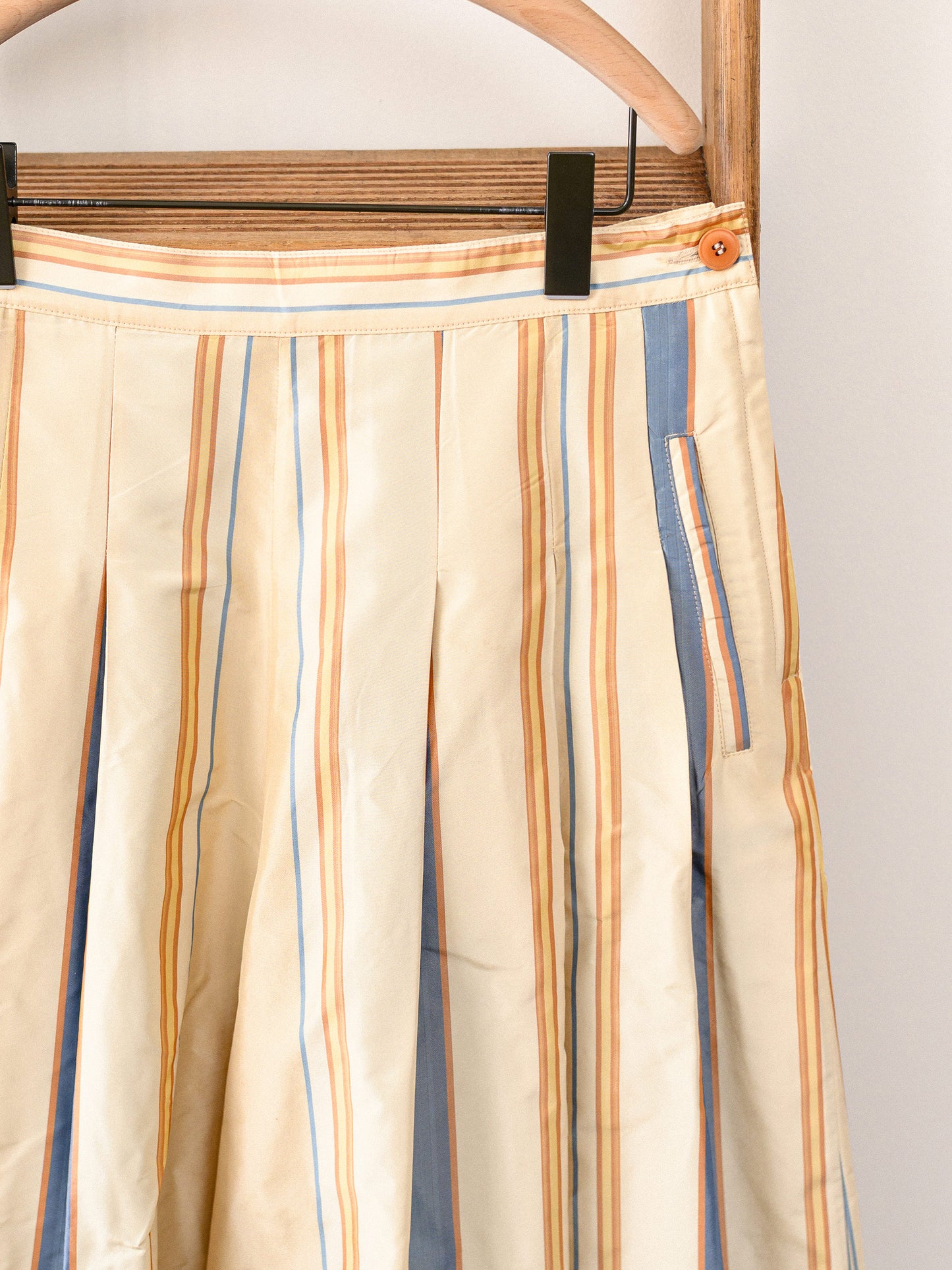 Pleated Culottes Silk / Yellow Stripe
