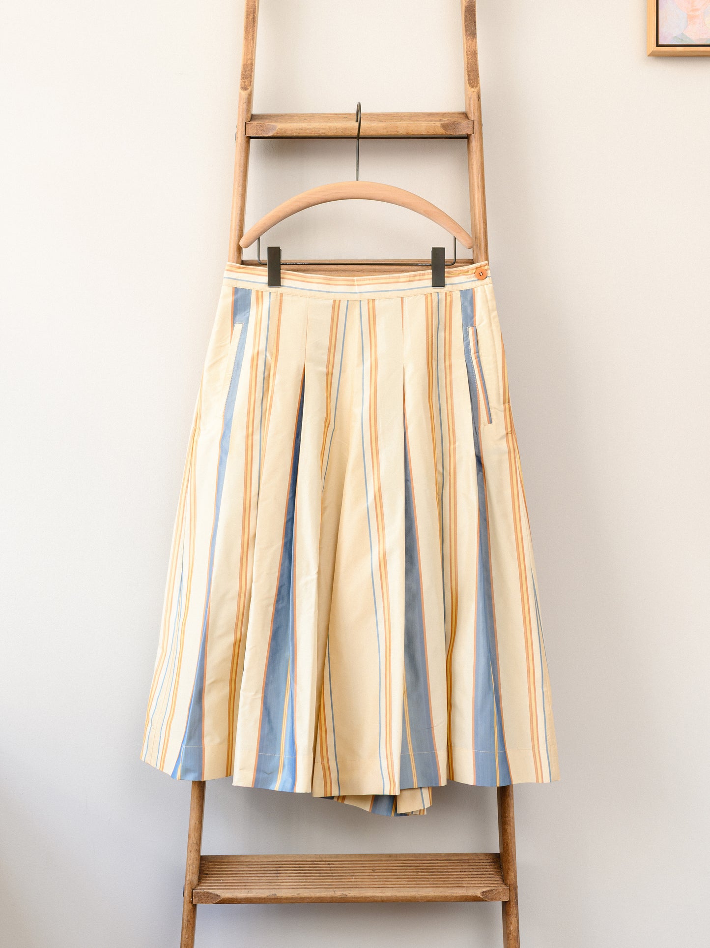 Pleated Culottes Silk / Yellow Stripe