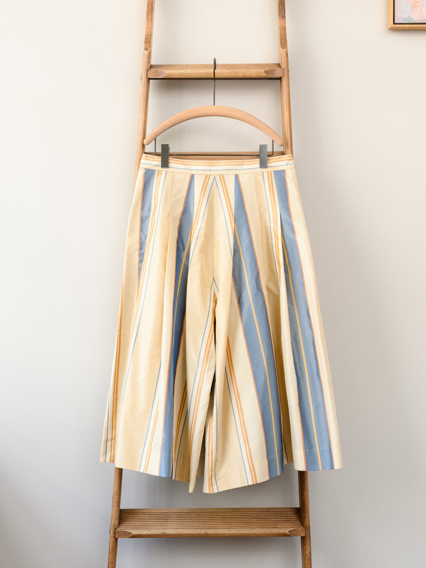 Pleated Culottes Silk / Yellow Stripe