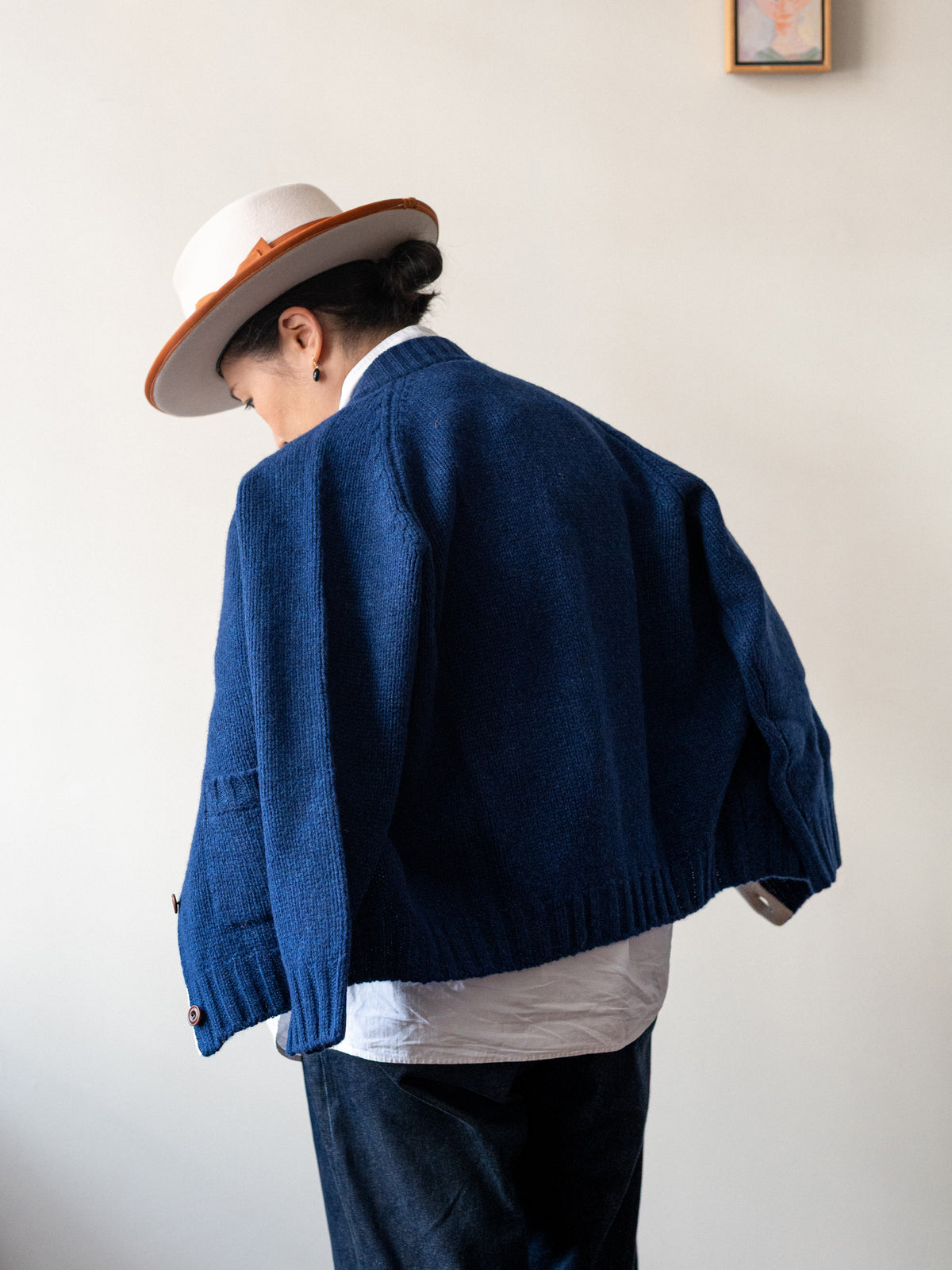 Pure Lambswool Cardigan / Regatta Blue
