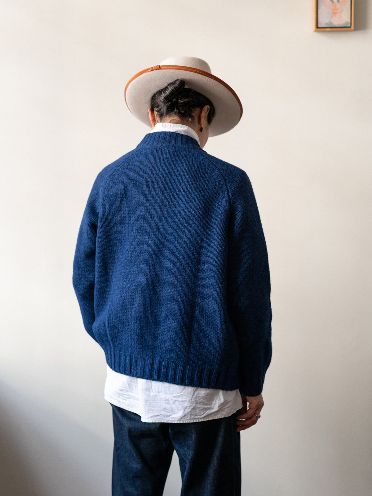 Pure Lambswool Cardigan / Regatta Blue