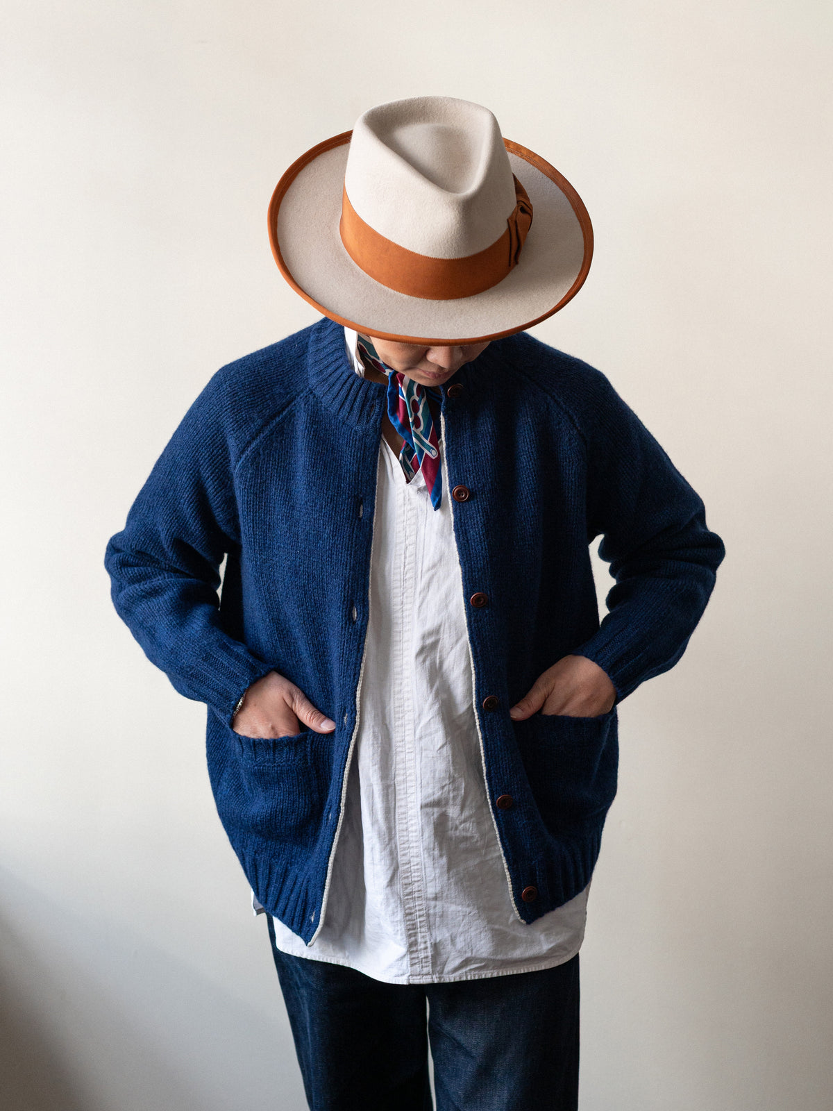 Pure Lambswool Cardigan / Regatta Blue