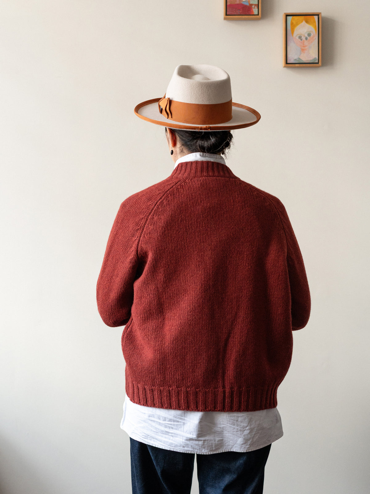 Pure Lambswool Cardigan / Red Sienna