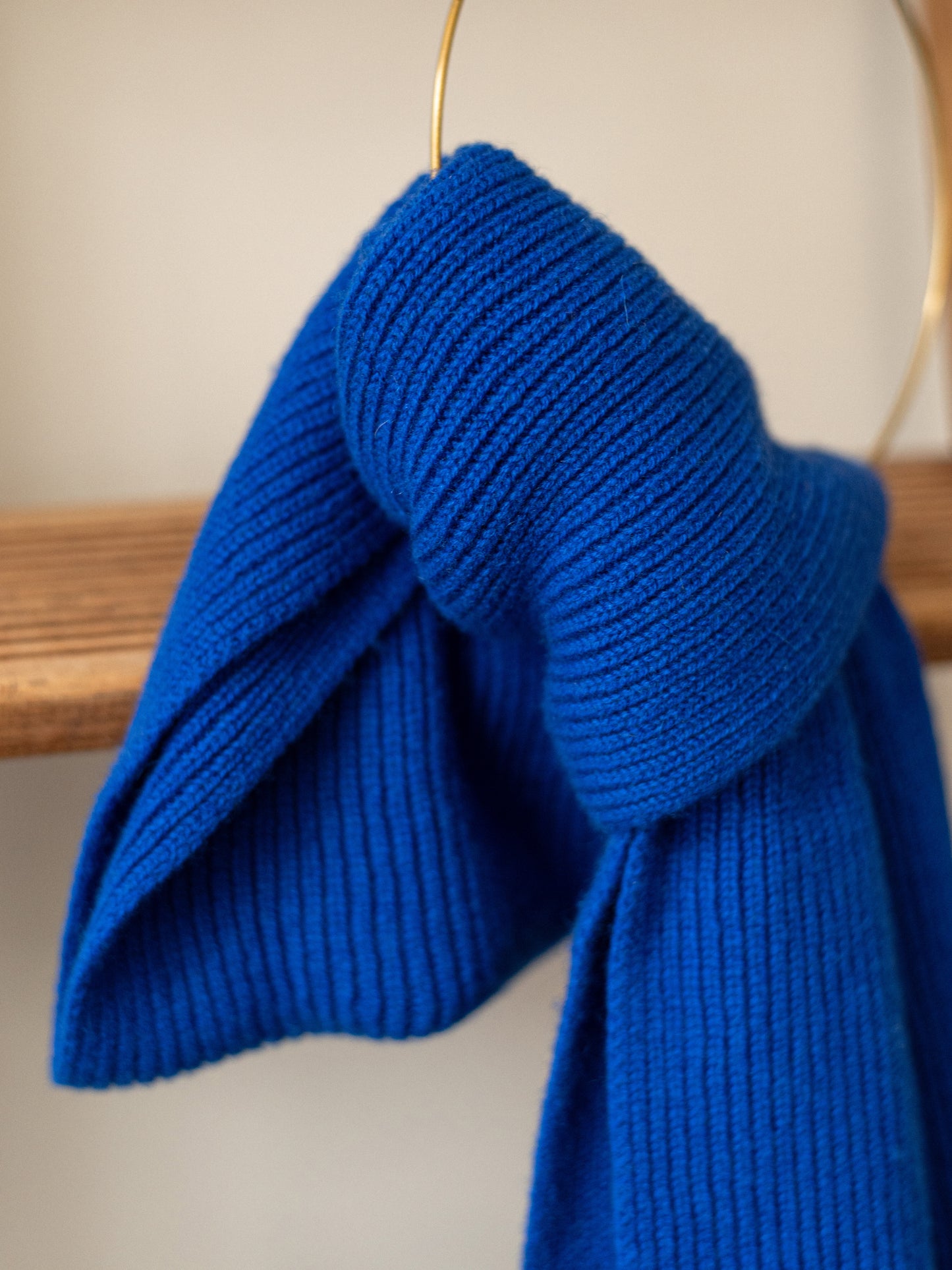 Cashmere Rib Scarf | Royal Blue