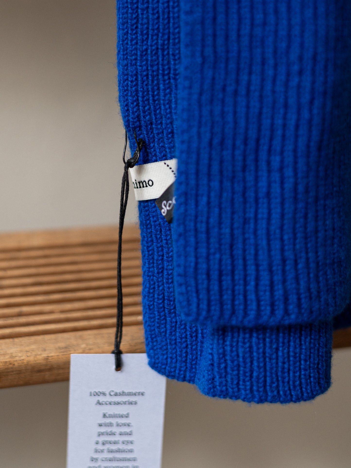 Cashmere Rib Scarf | Royal Blue