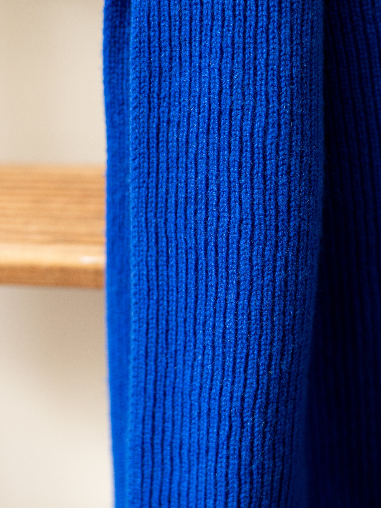 Cashmere Rib Scarf | Royal Blue