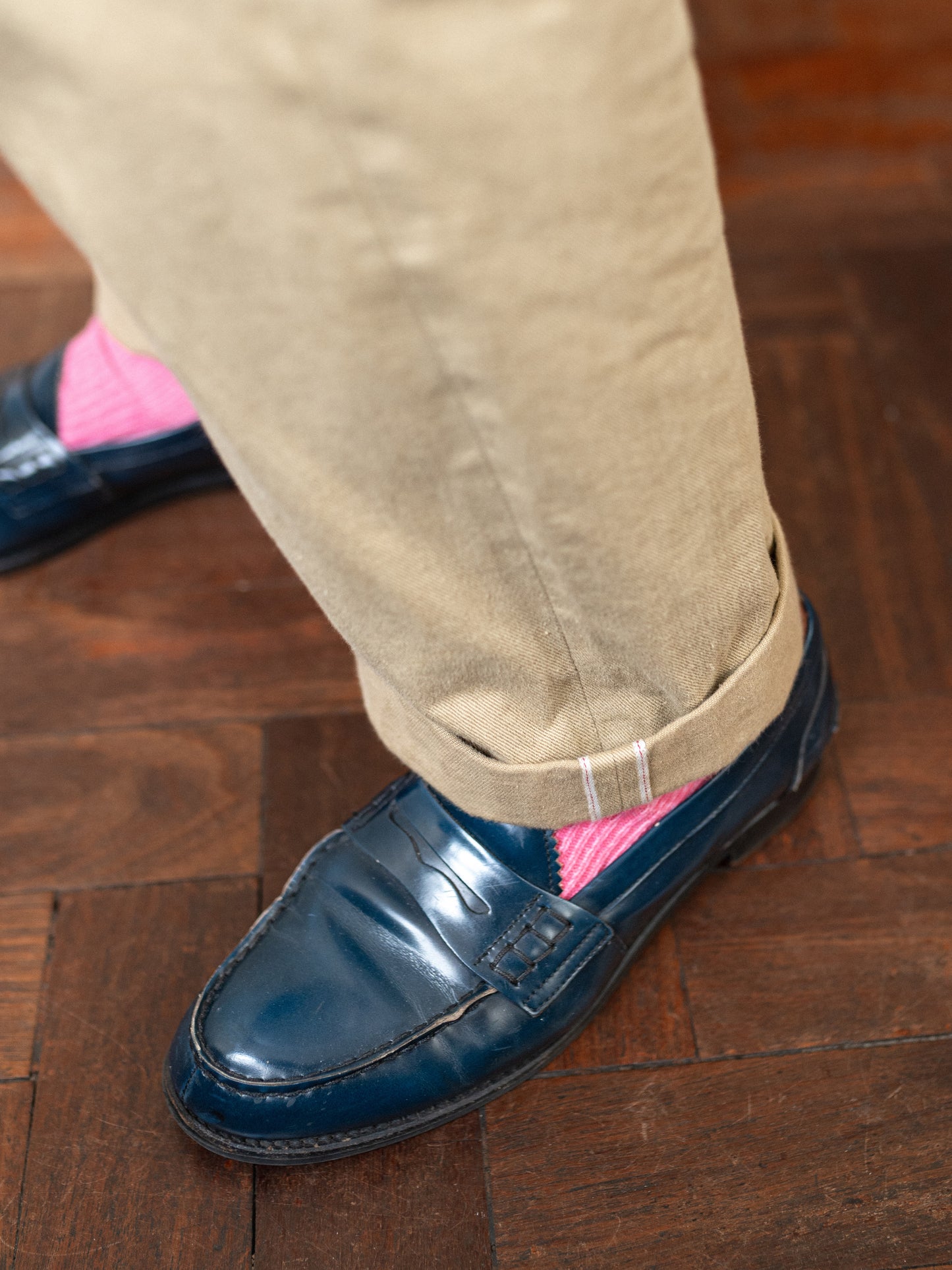 Straight-Leg Selvedge Chino Trouser / Beige