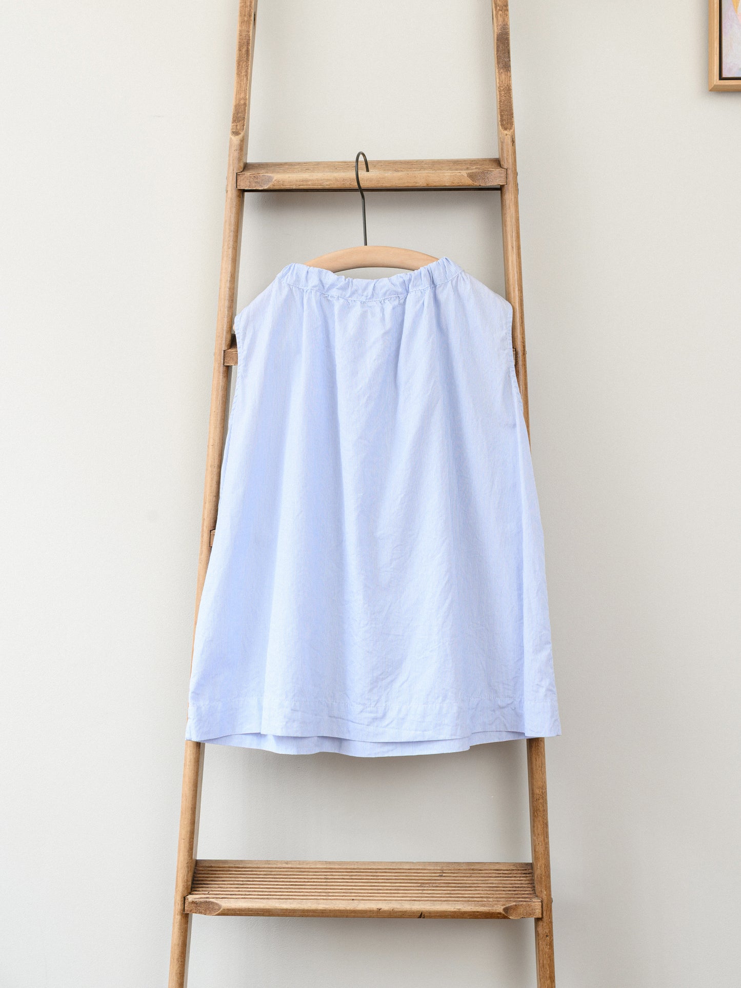 Sleeveless Ribbon Top / Pin Stripe Blue