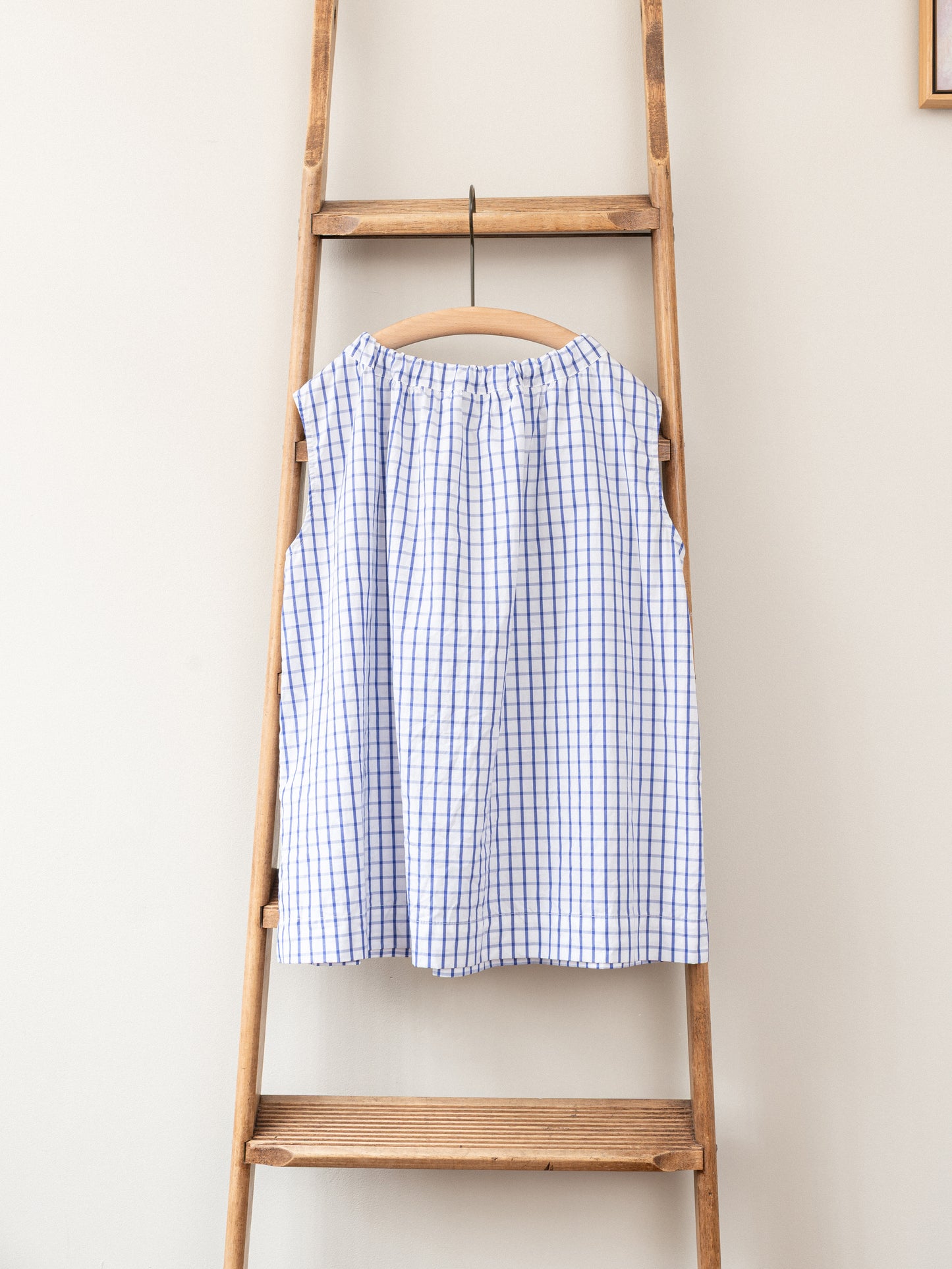 Sleeveless Ribbon Top / Windowpane Check