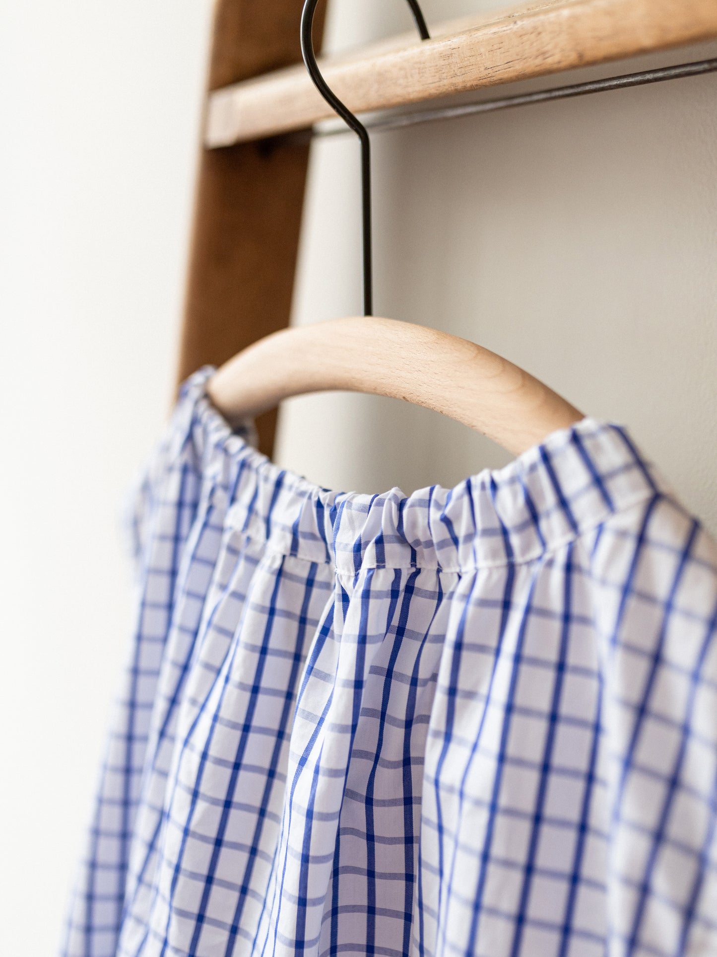 Sleeveless Ribbon Top / Windowpane Check
