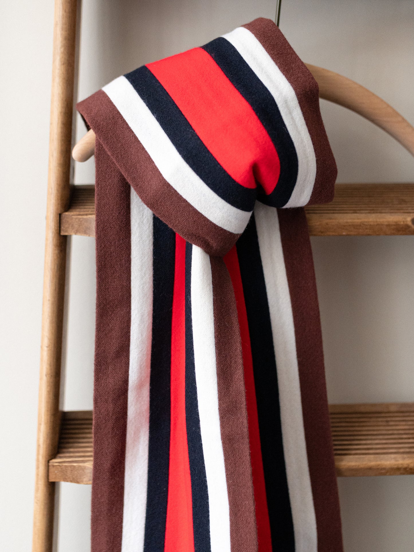 Stripe School Scarf / Brown & Red
