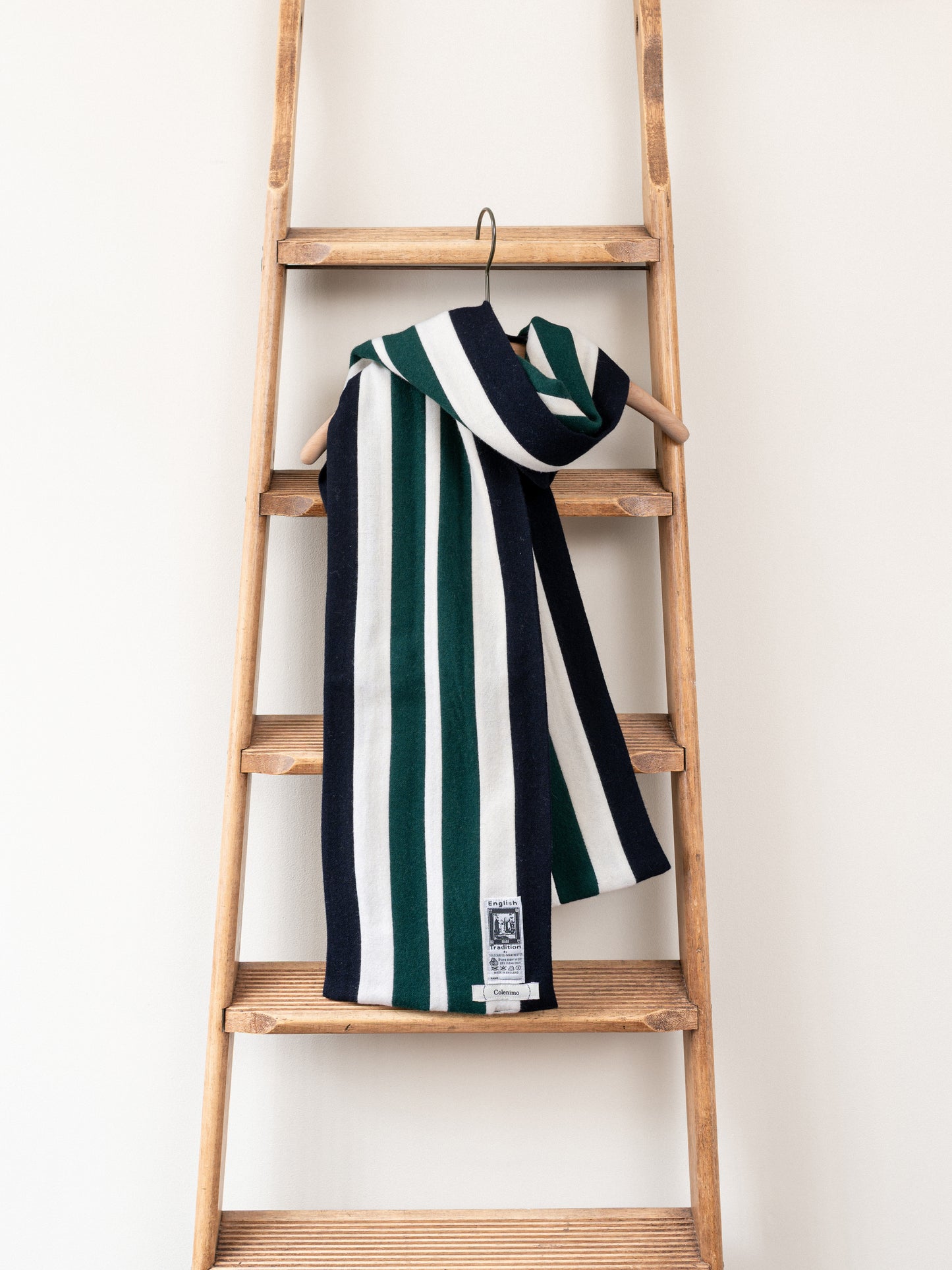 Stripe School Scarf / Green & Navy