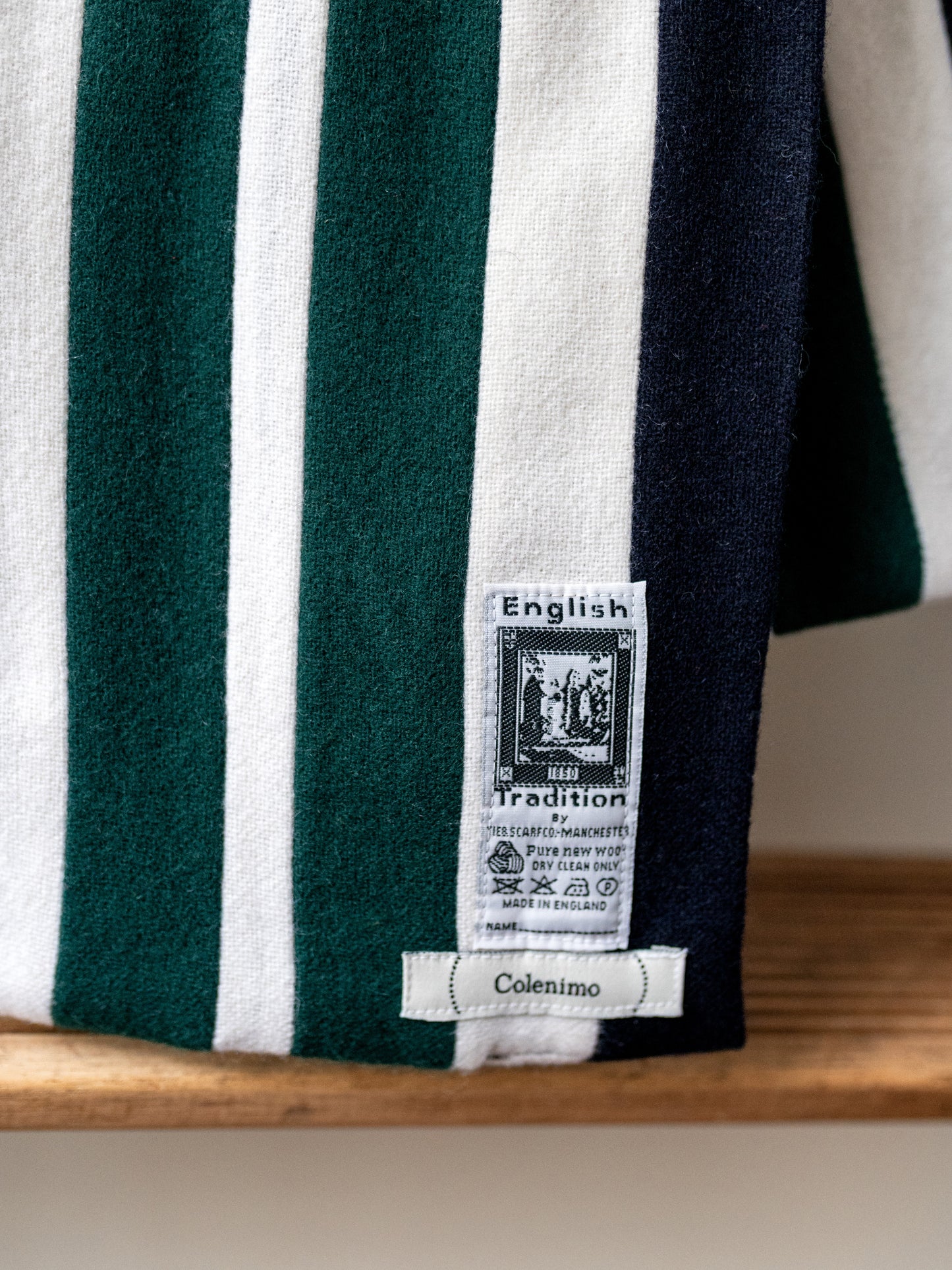 Stripe School Scarf / Green & Navy