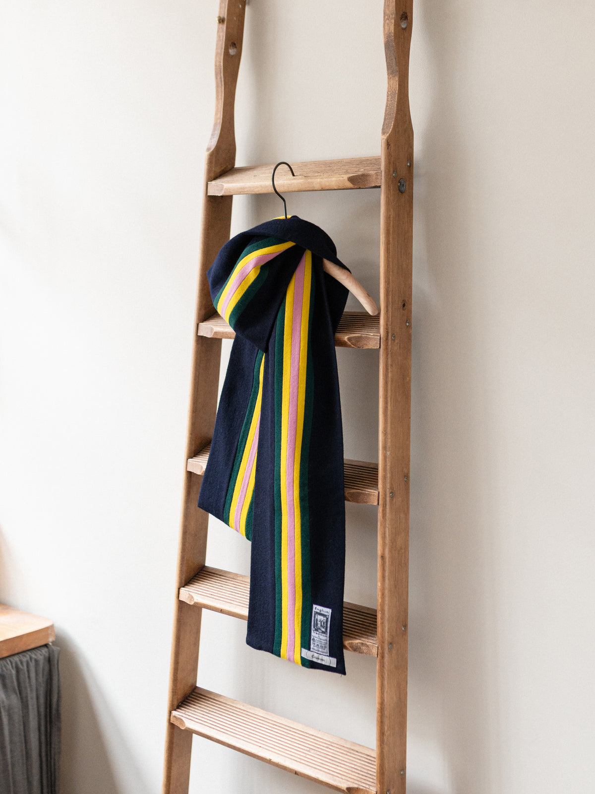 Stripe School Scarf / Navy & Pink