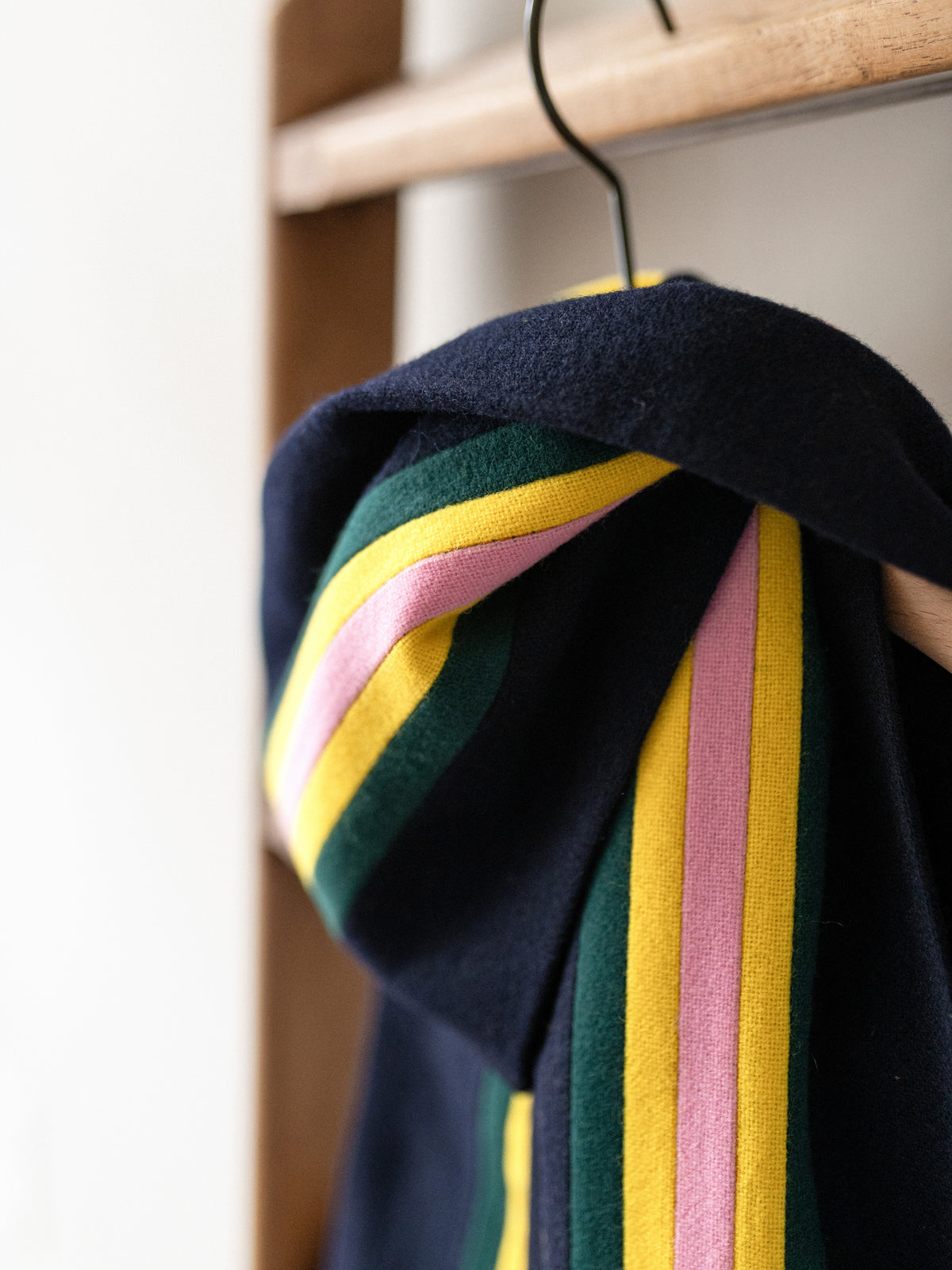 Stripe School Scarf / Navy & Pink