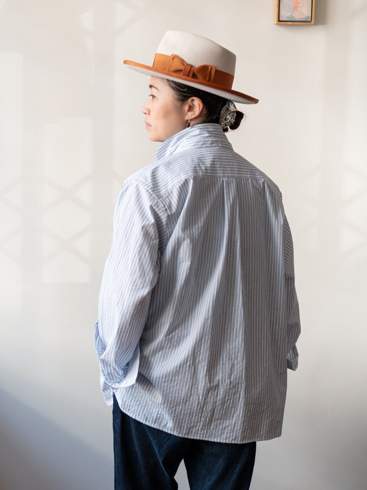 Striped Japanese Cotton Smock | Blue & White