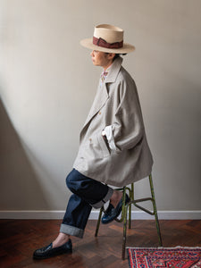 Summer-weight Wool Poncho / Grey