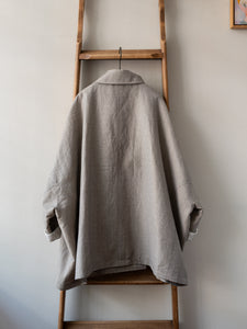 Summer-weight Wool Poncho / Grey