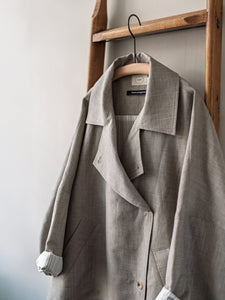 Summer-weight Wool Poncho / Grey