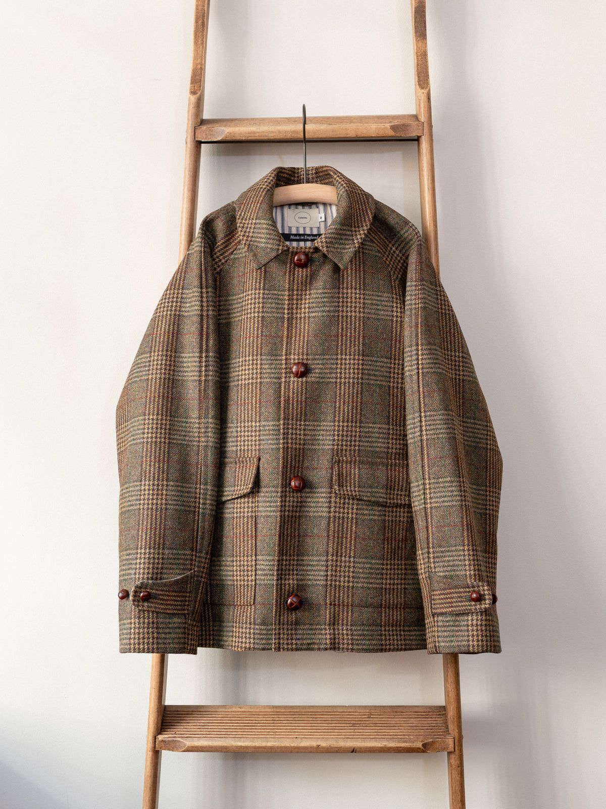 Tweed Field Jacket / Khaki Brown Check