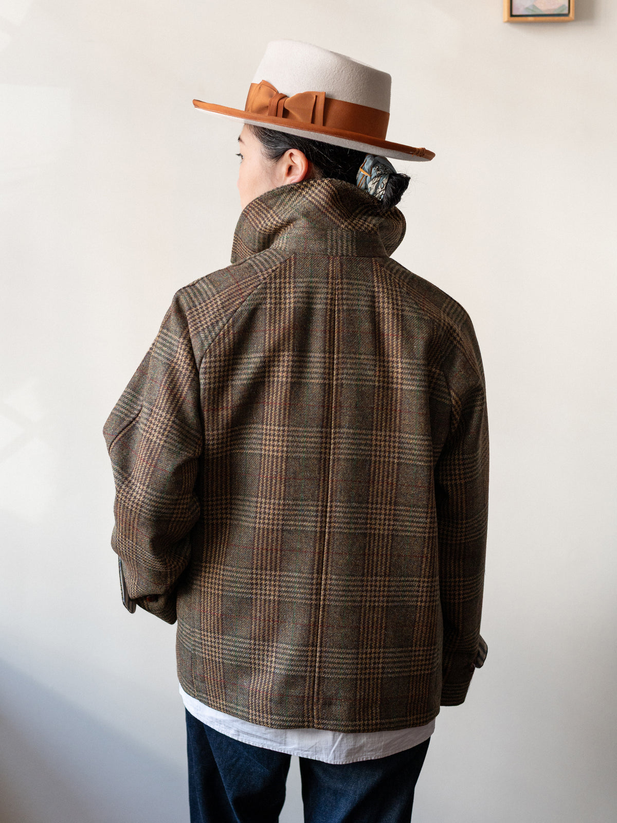 Tweed Field Jacket / Khaki Brown Check