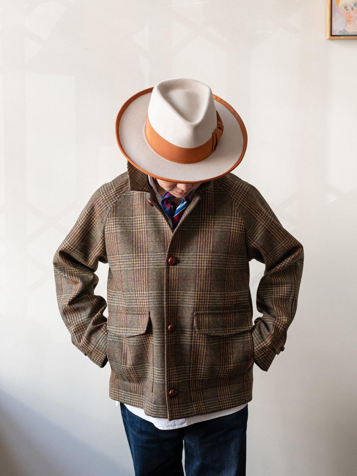 Tweed Field Jacket / Khaki Brown Check