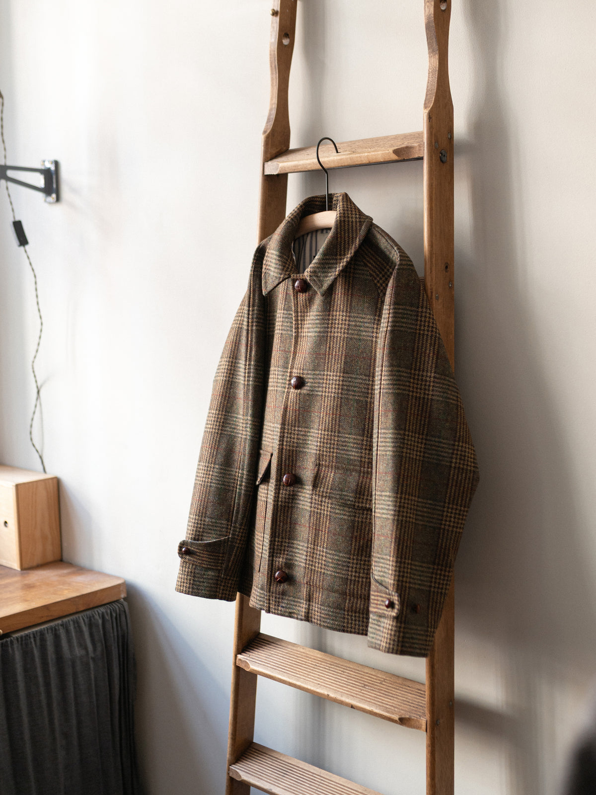Tweed Field Jacket / Khaki Brown Check
