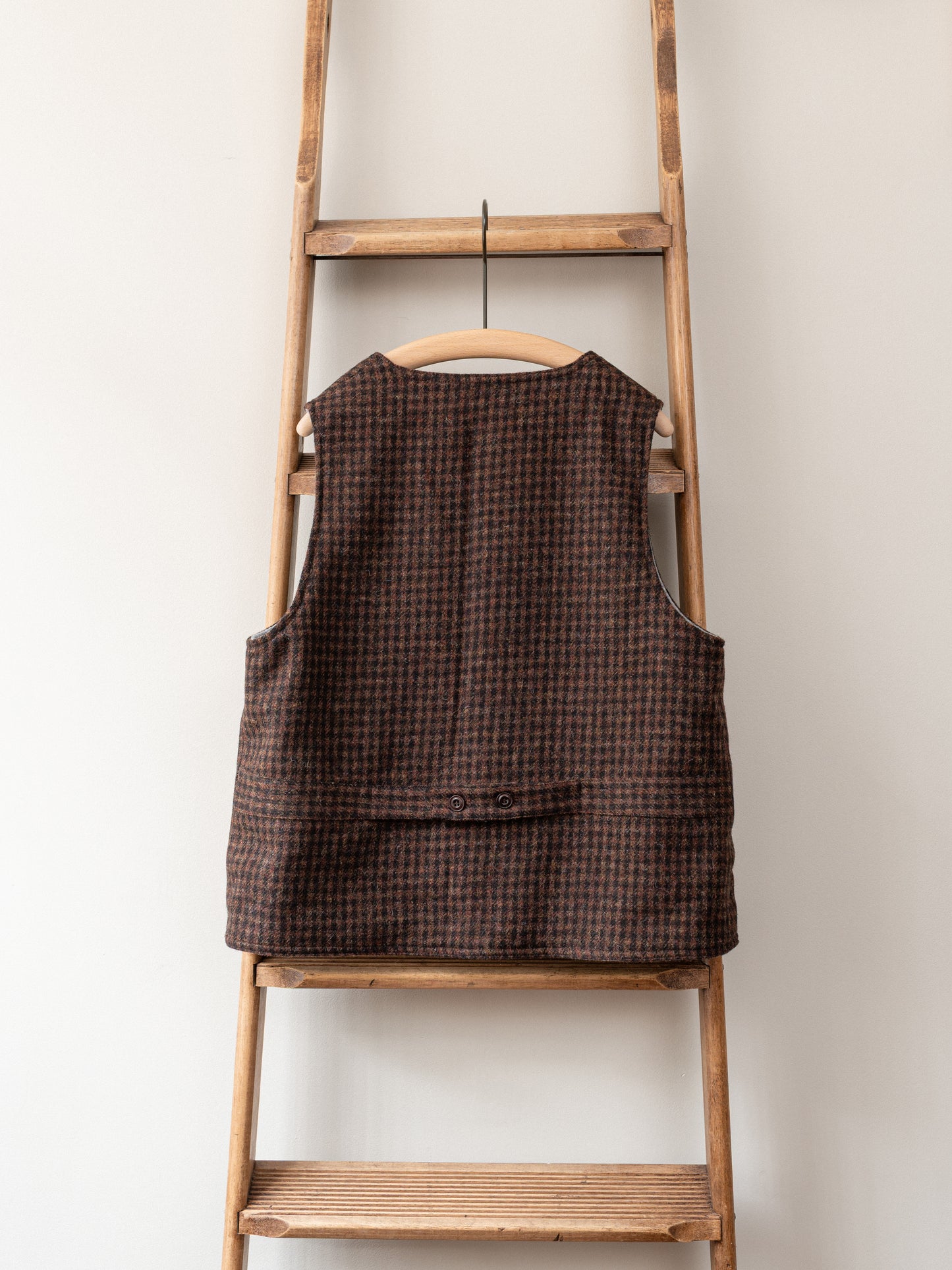 Tweed Reversible Vest / Brown & Grey