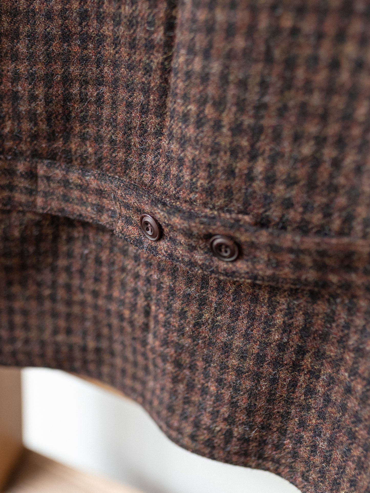 Tweed Reversible Vest / Brown & Grey