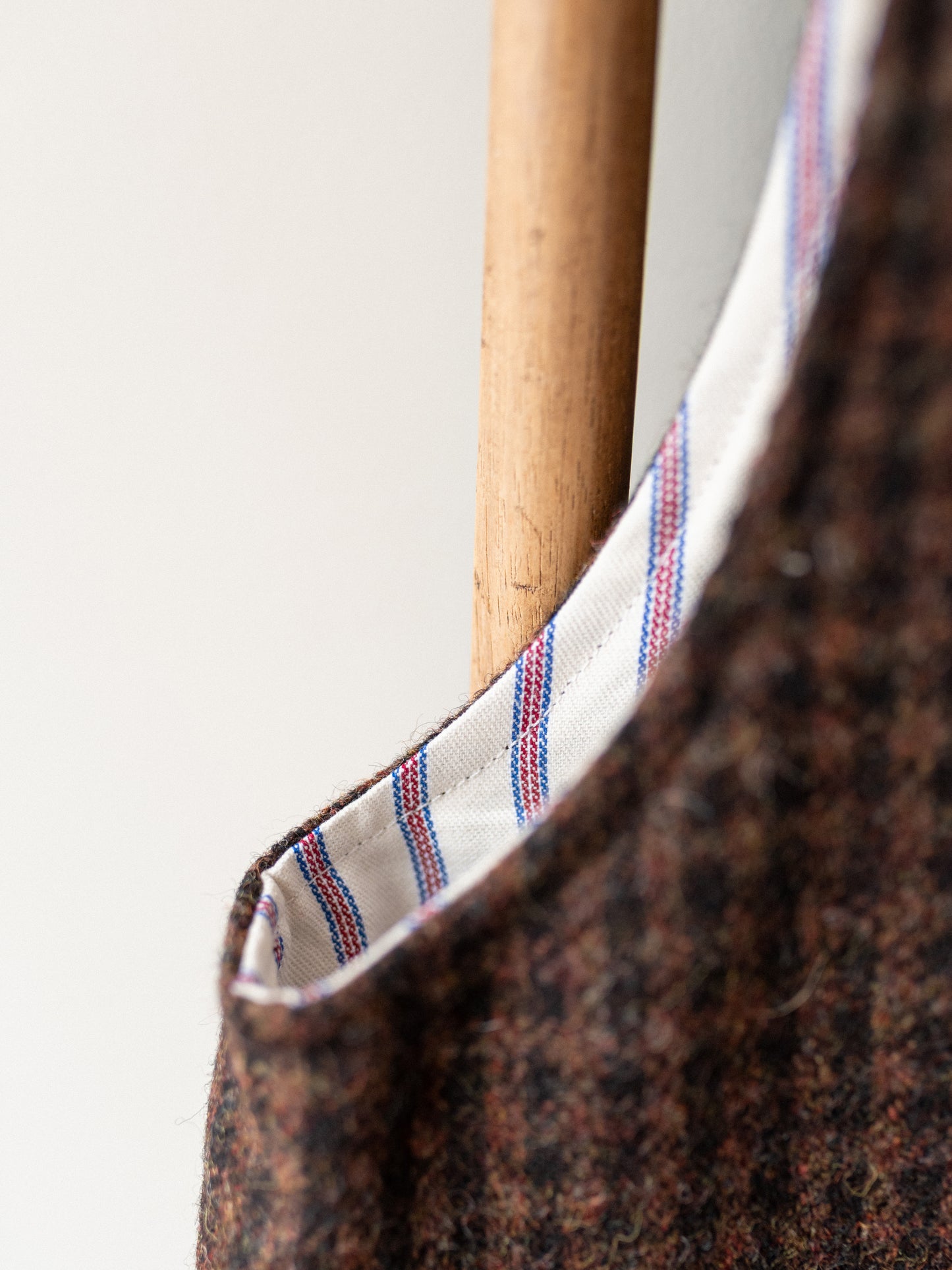 Tweed Reversible Vest / Brown & Stripe