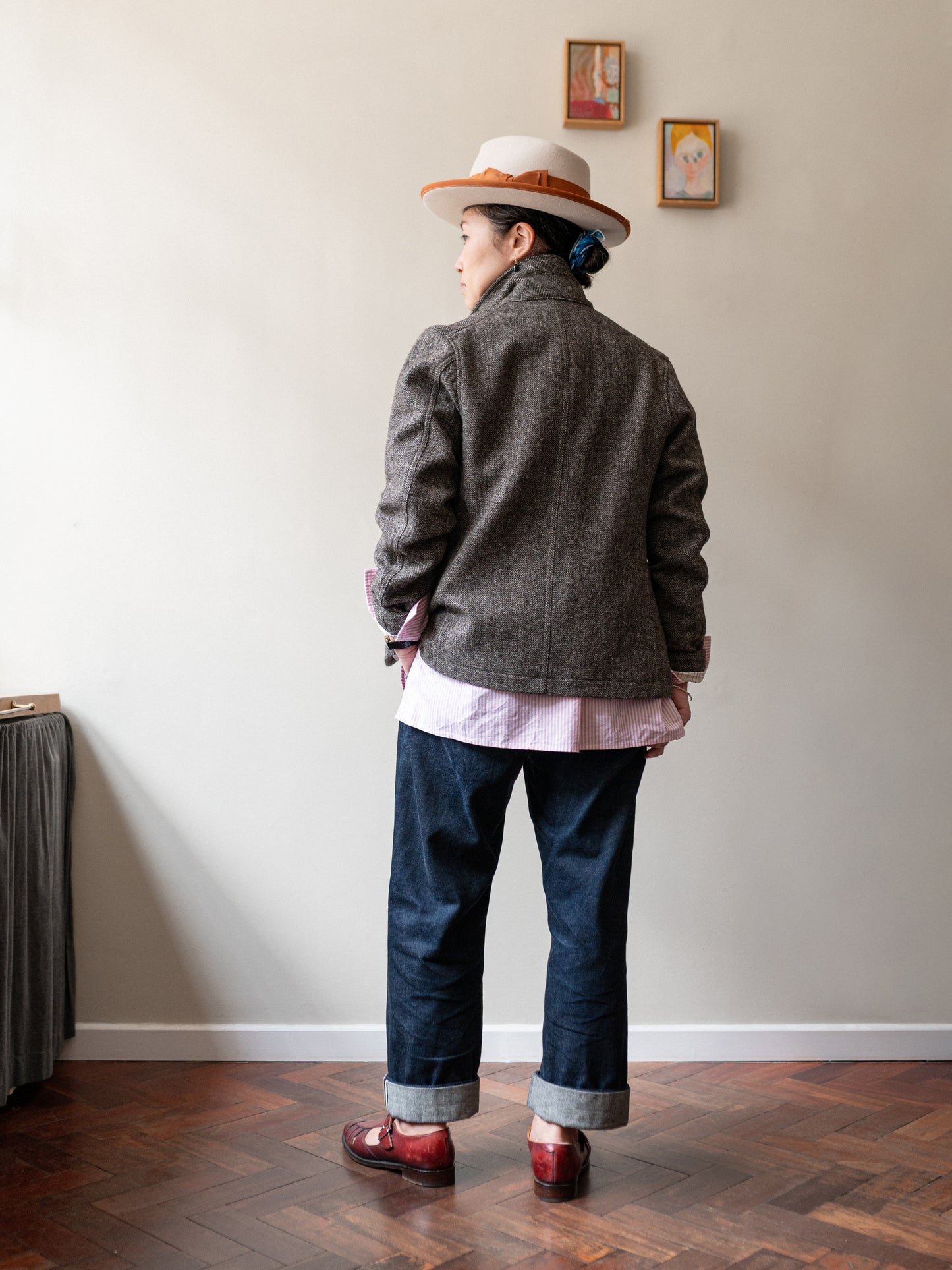 Tweed Worker Jacket / Brown Herringbone