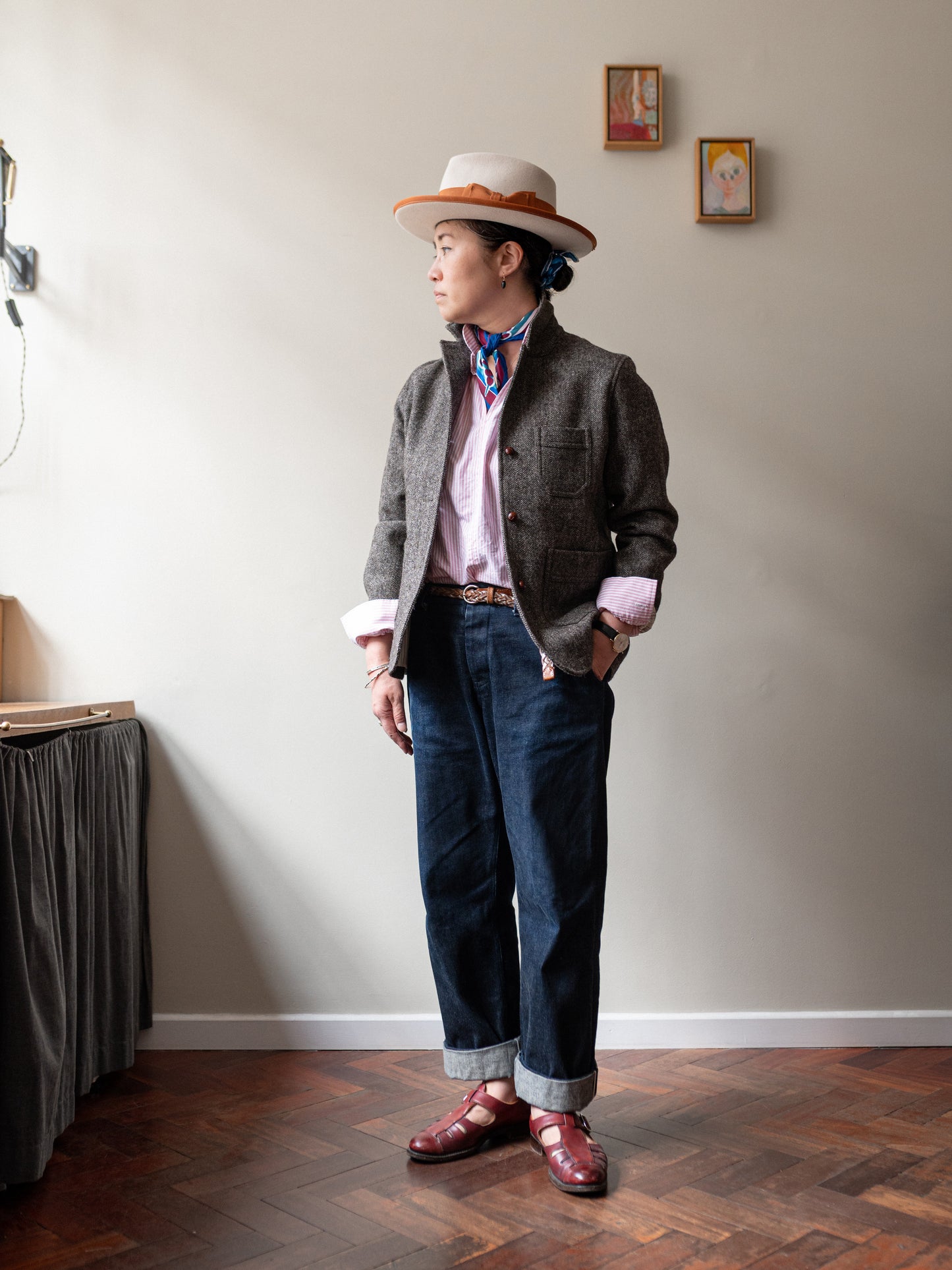 Tweed Worker Jacket / Brown Herringbone