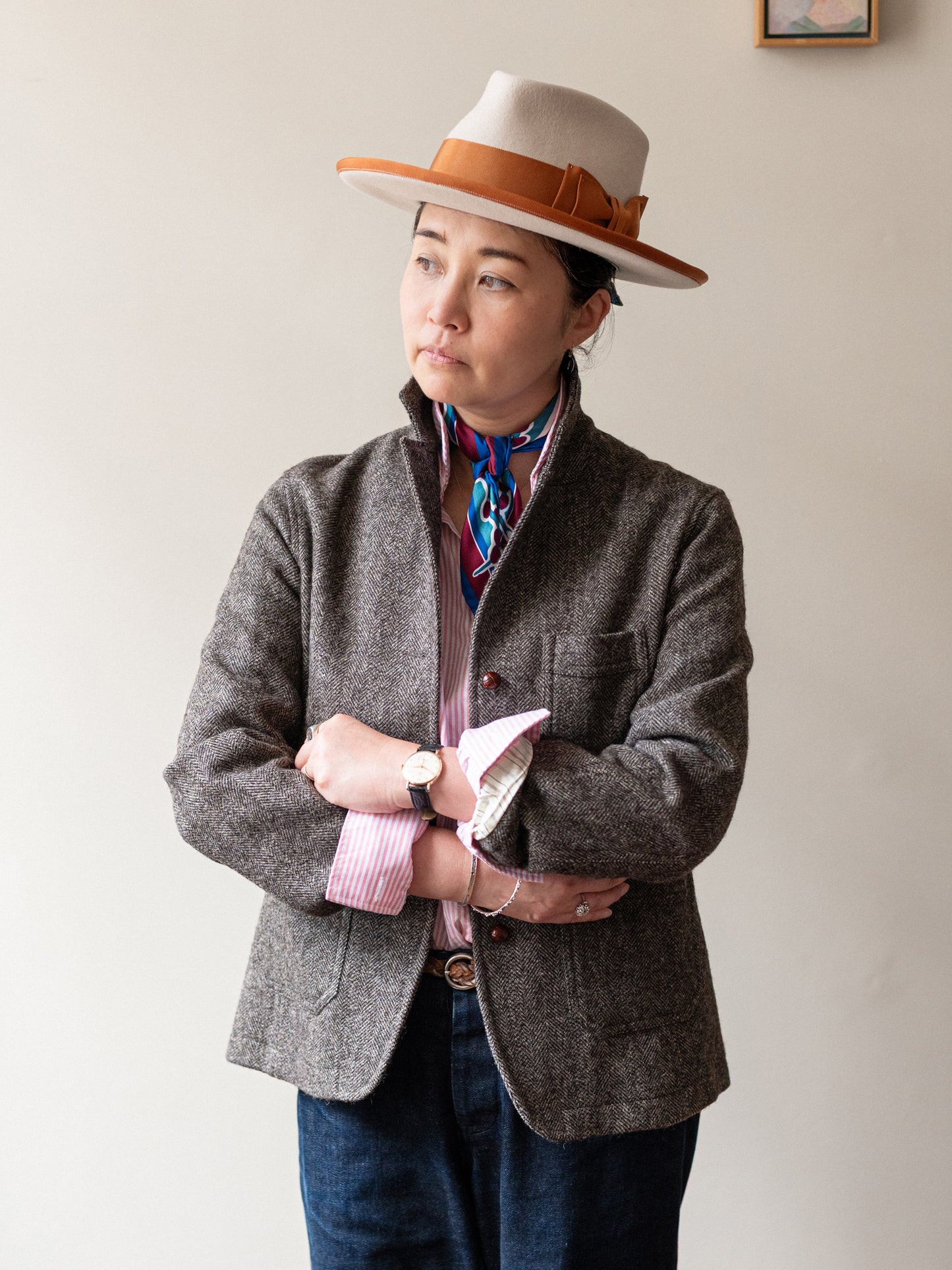 Tweed Worker Jacket / Brown Herringbone